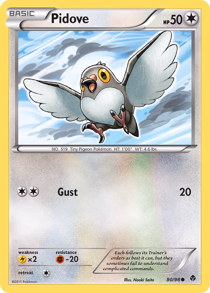 Pidove 80/98 Pokemon card
