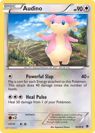 Audino 83/98 Pokemon card