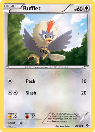 Rufflet 86/98 Pokemon card