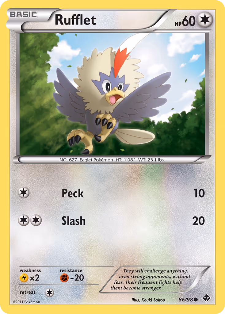 Rufflet 86/98 Pokemon card