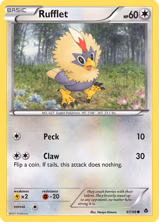 Rufflet 87/98 Pokemon card