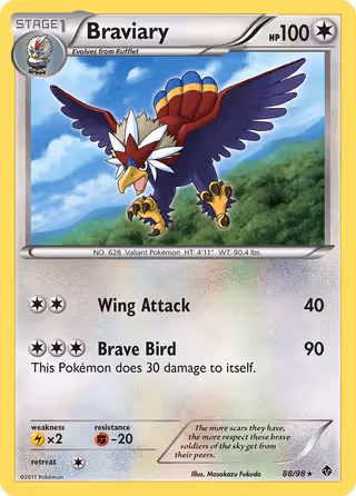 Braviary 88/98 Pokemon card