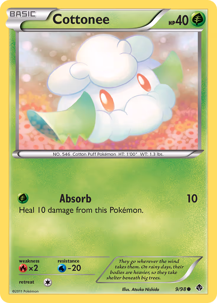Cottonee 9/98 Pokemon card