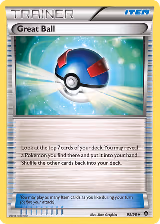 Great Ball 93/98 Pokemon card