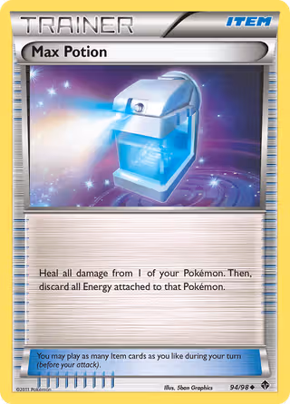 Max Potion 94/98 Pokemon card