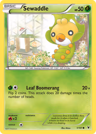 Sewaddle 1/101 Pokemon card
