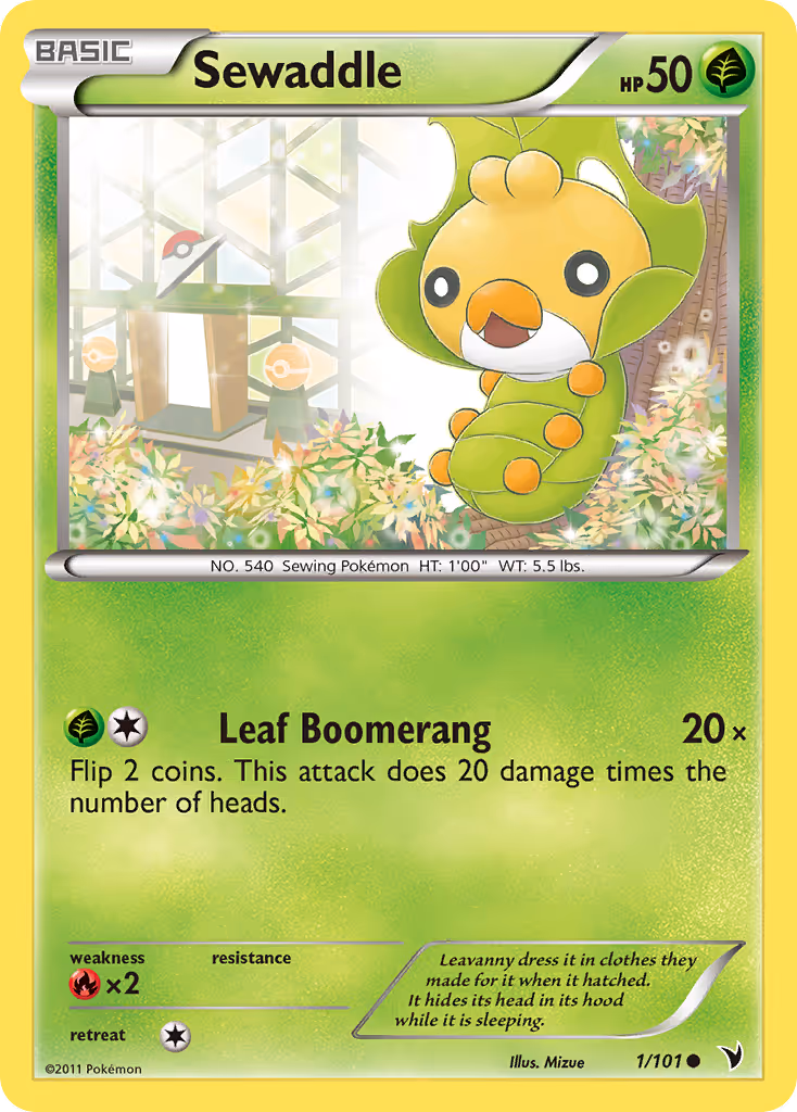 Sewaddle 1/101 Pokemon card