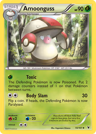 Amoonguss 10/101 Pokemon card
