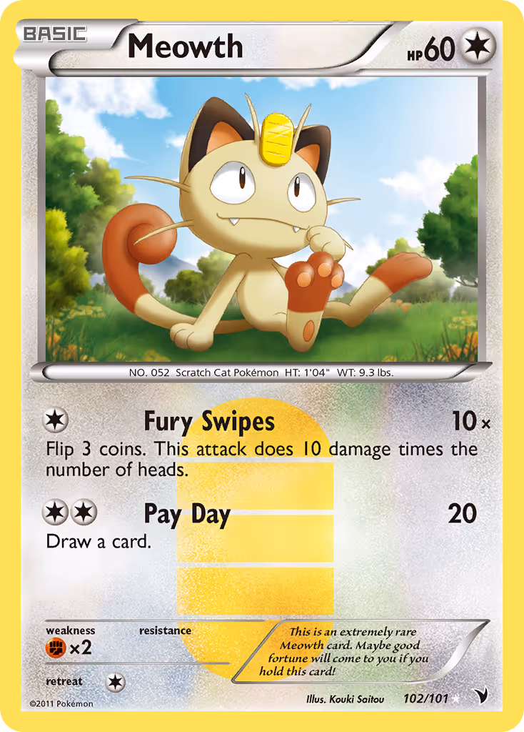 Meowth 102/101 Pokemon card