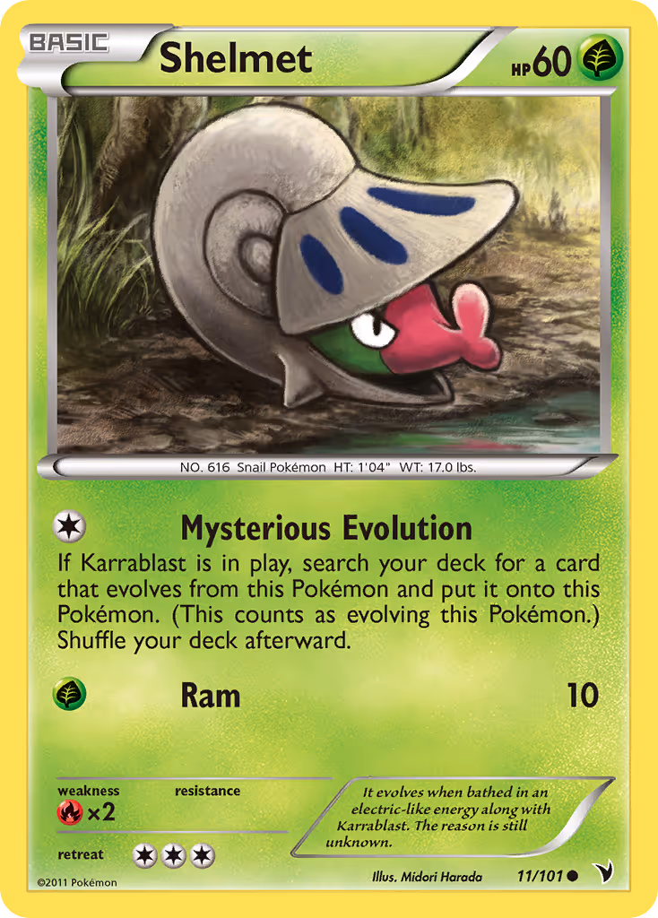 Shelmet 11/101 Pokemon card