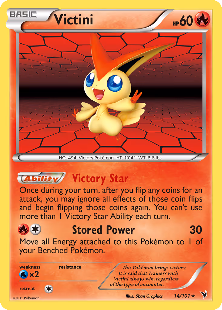 Victini 14/101 Pokemon card