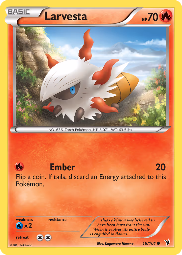 Larvesta 19/101 Pokemon card