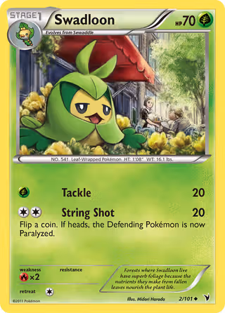 Swadloon 2/101 Pokemon card