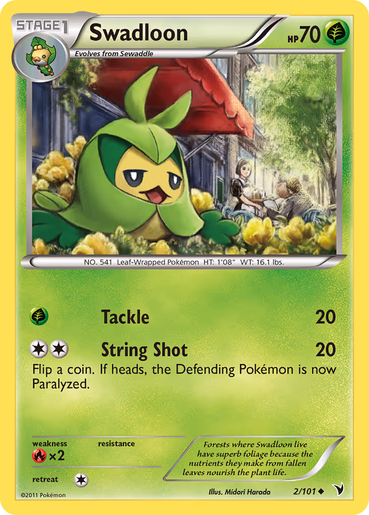 Swadloon 2/101 Pokemon card