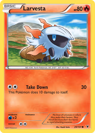 Larvesta 20/101 Pokemon card