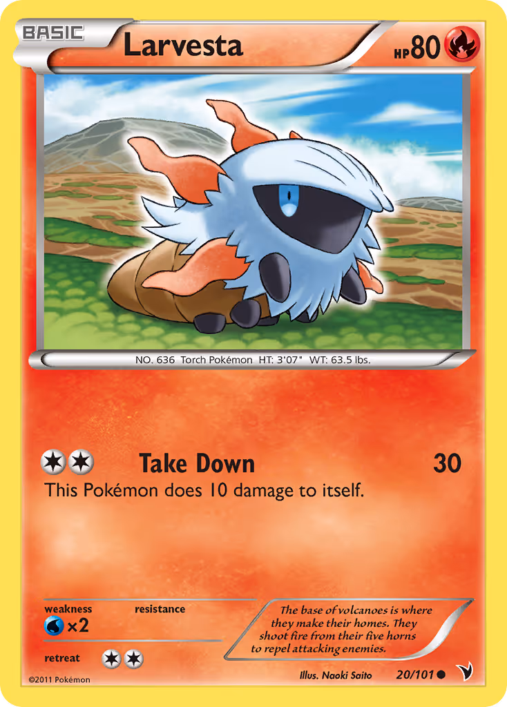 Larvesta 20/101 Pokemon card