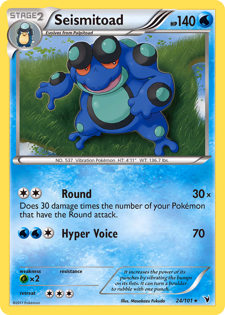 Seismitoad 24/101 Pokemon card