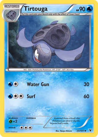 Tirtouga 25/101 Pokemon card