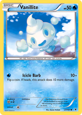 Vanillite 27/101 Pokemon card