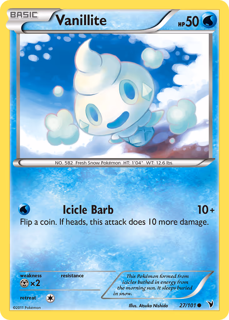 Vanillite 27/101 Pokemon card