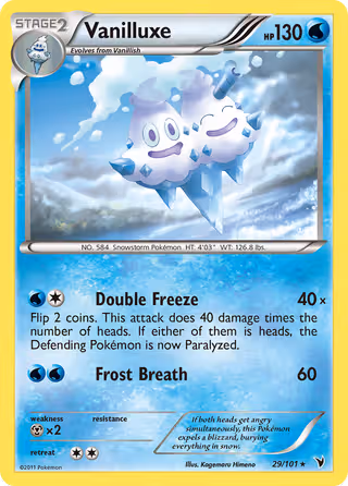Vanilluxe 29/101 Pokemon card