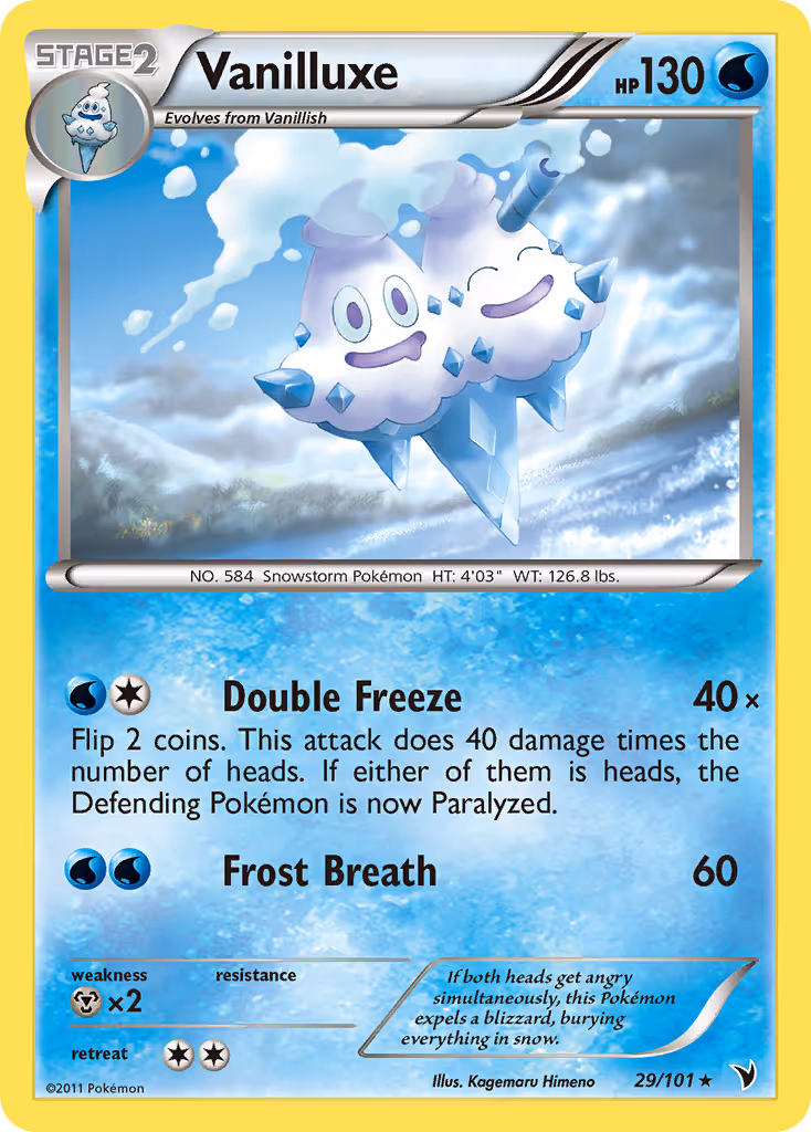 Vanilluxe 29/101 Pokemon card