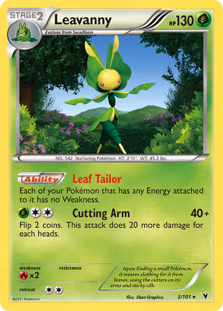 Leavanny 3/101 Pokemon card