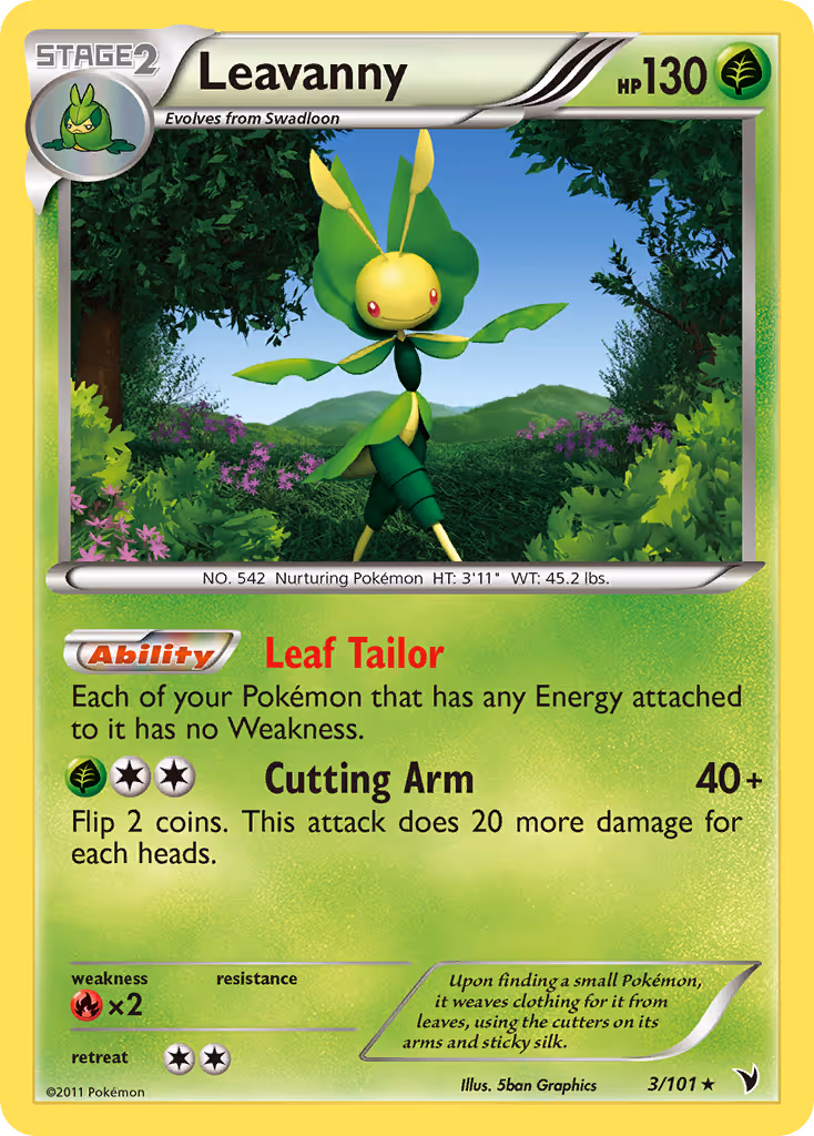 Leavanny 3/101 Pokemon card