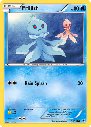 Frillish 30/101 Pokemon card