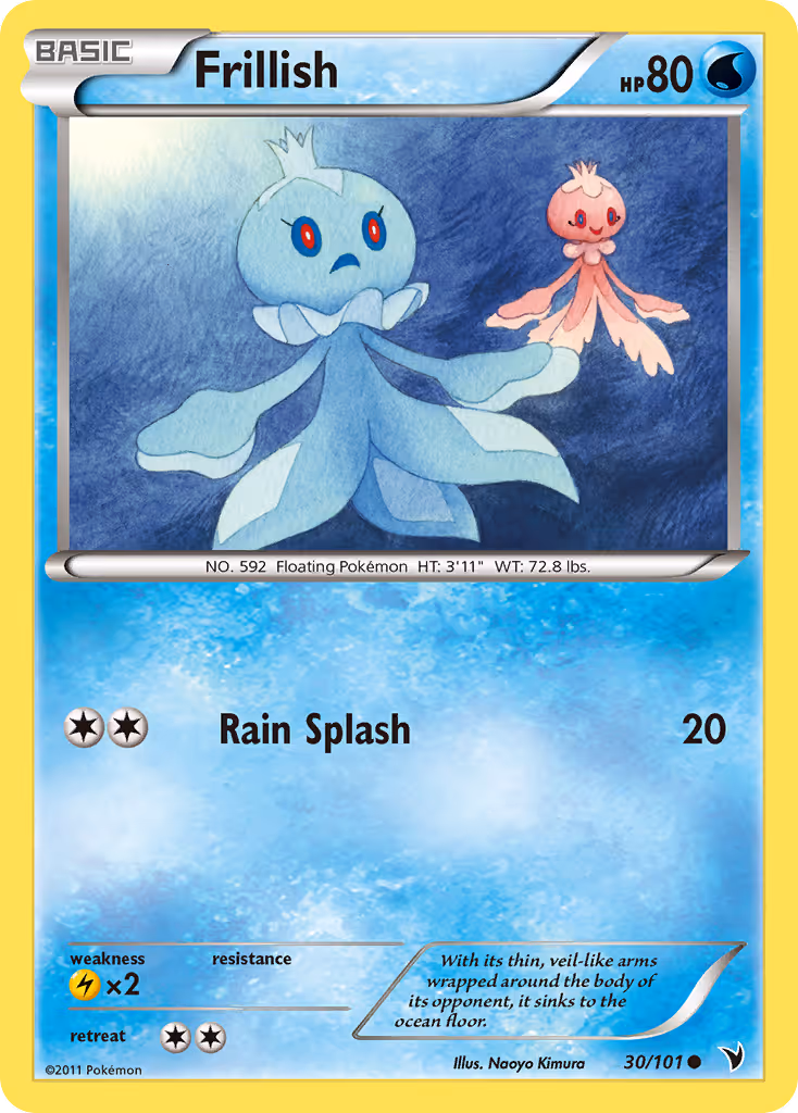 Frillish 30/101 Pokemon card