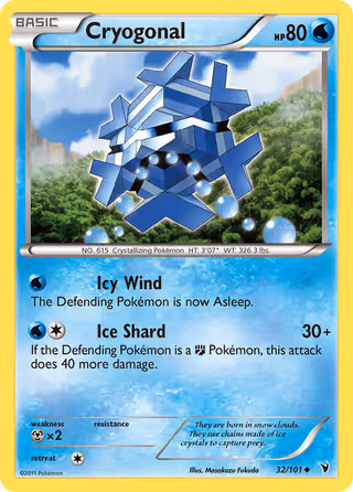 Cryogonal 32/101 Pokemon card