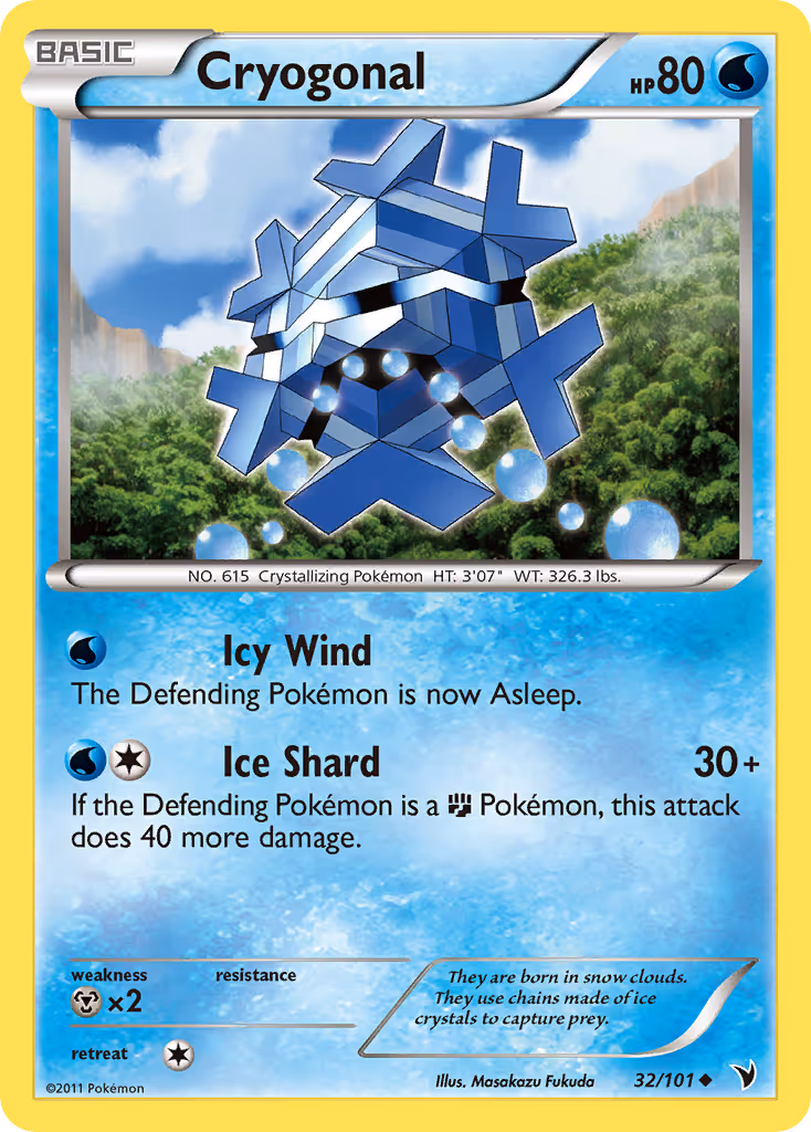 Cryogonal 32/101 Pokemon card