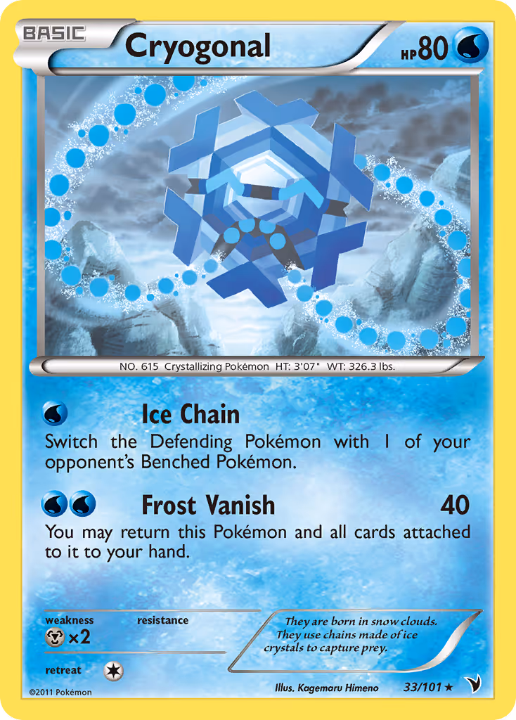 Cryogonal 33/101 Pokemon card