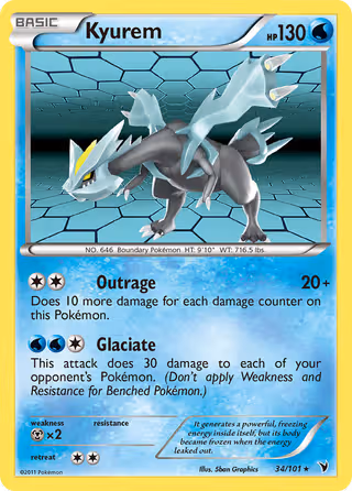 Kyurem 34/101 Pokemon card