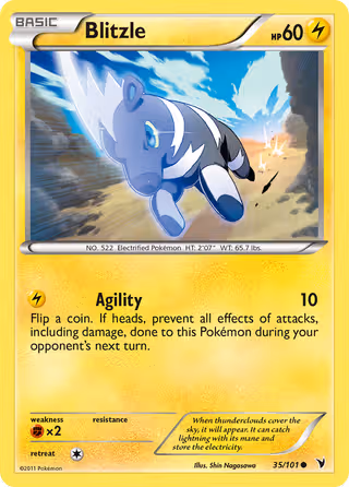 Blitzle 35/101 Pokemon card