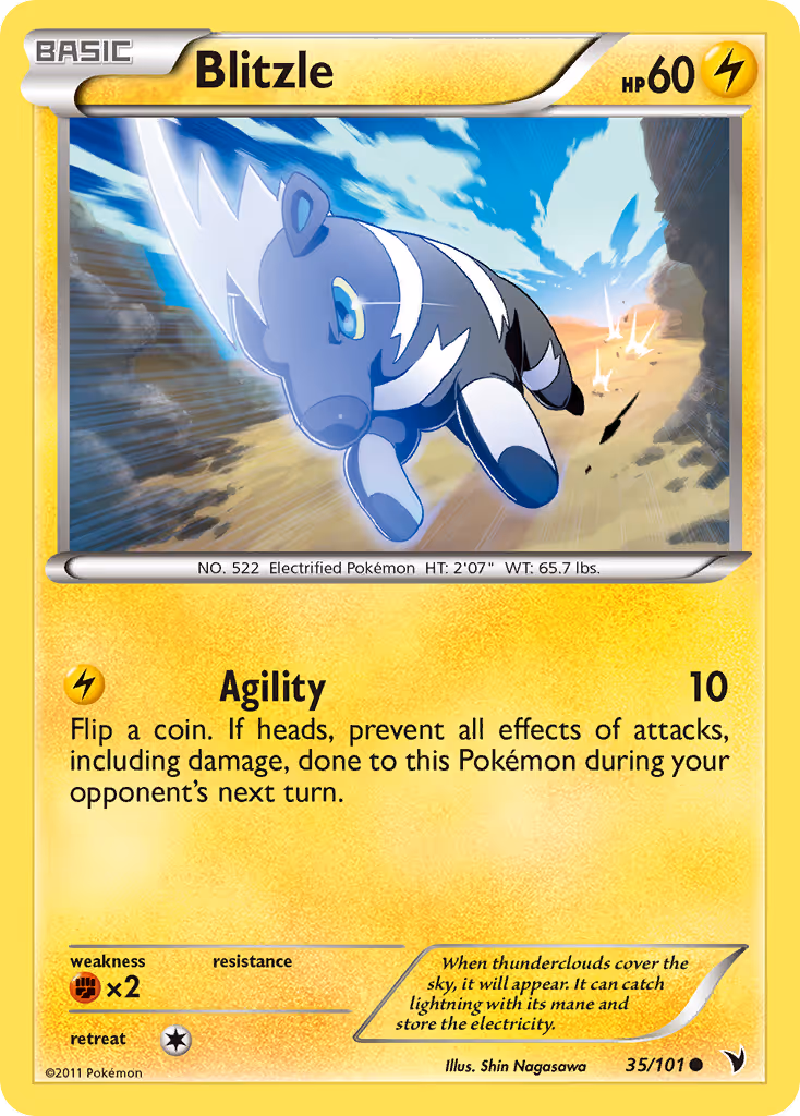 Blitzle 35/101 Pokemon card