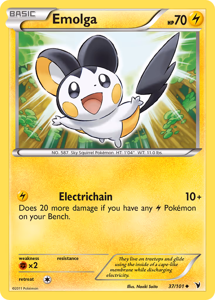Emolga 37/101 Pokemon card