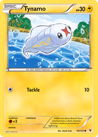 Tynamo 39/101 Pokemon card
