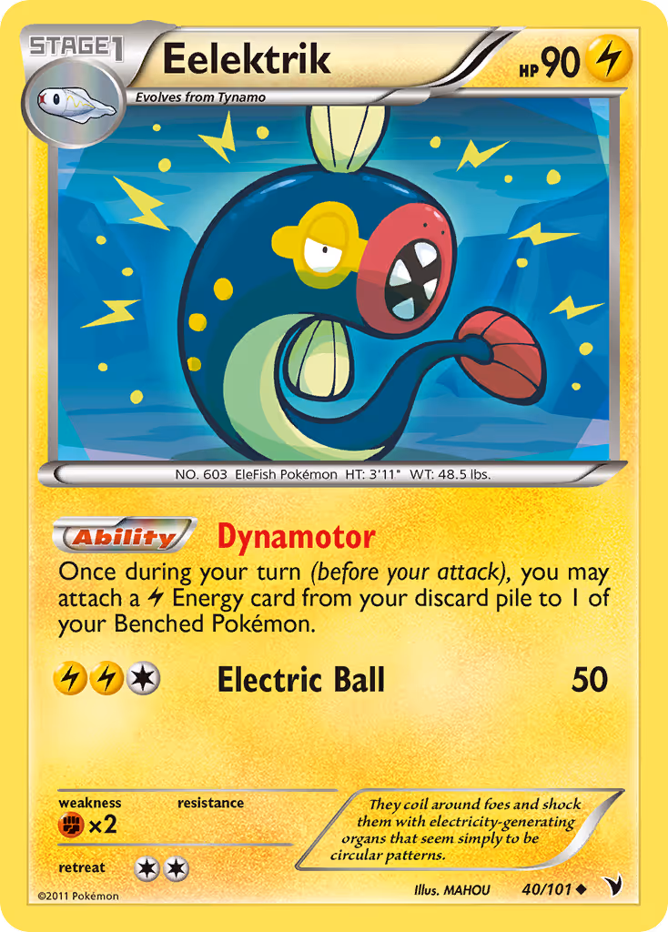 Eelektrik 40/101 Pokemon card