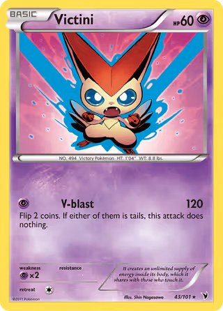 Victini 43/101 Pokemon card