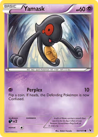 Yamask 44/101 Pokemon card