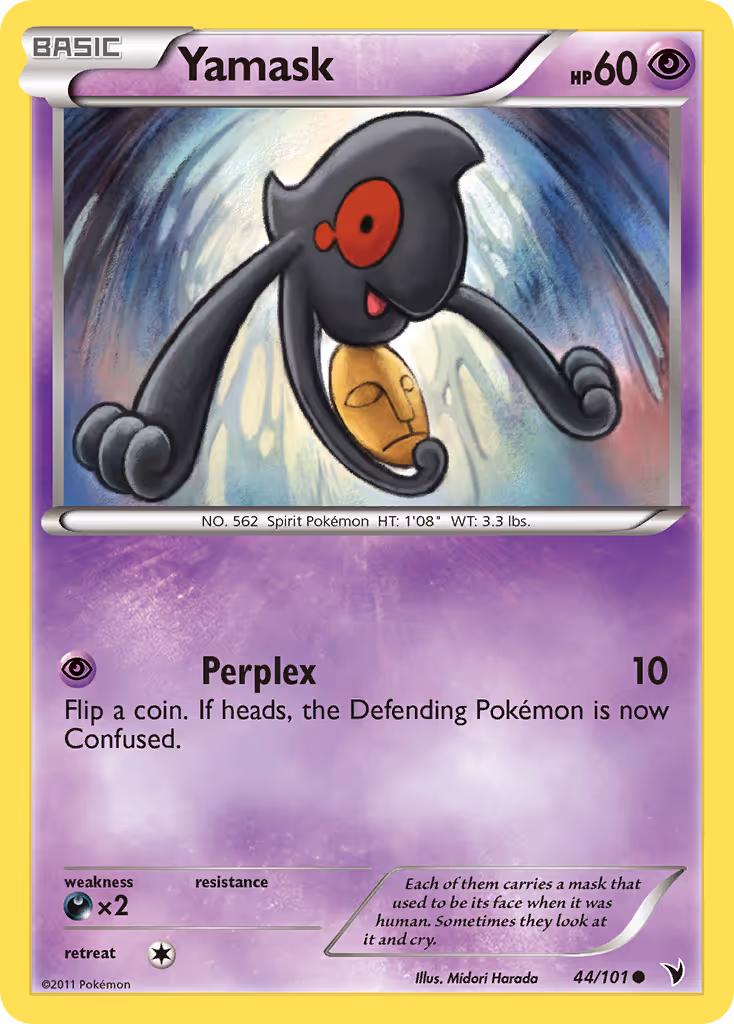 Yamask 44/101 Pokemon card