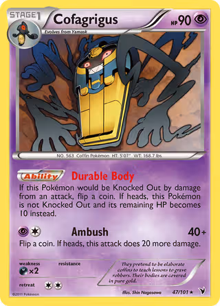 Cofagrigus 47/101 Pokemon card