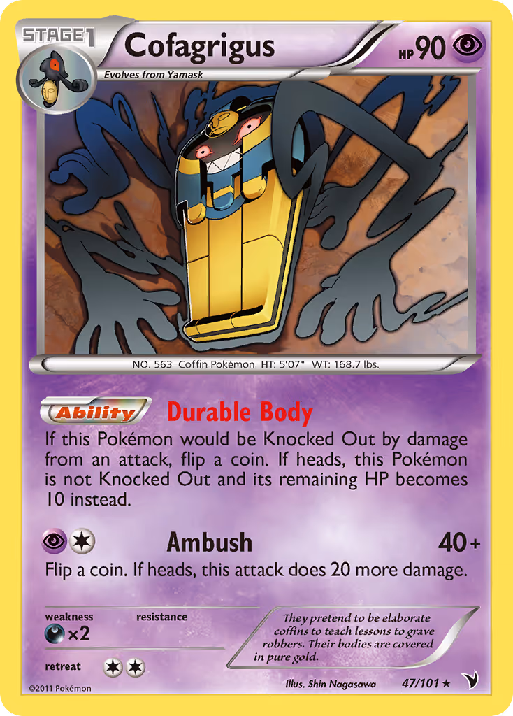 Cofagrigus 47/101 Pokemon card