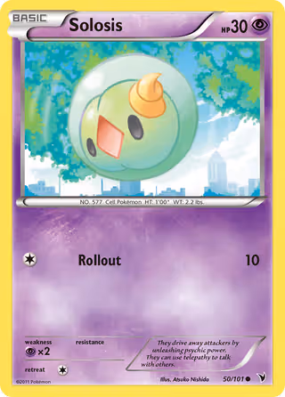 Solosis 50/101 Pokemon card