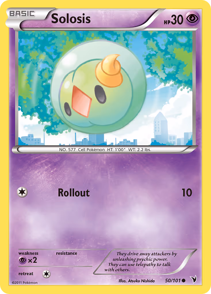 Solosis 50/101 Pokemon card