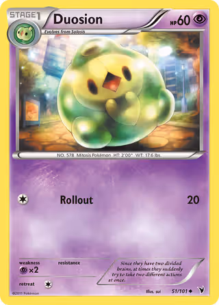 Duosion 51/101 Pokemon card