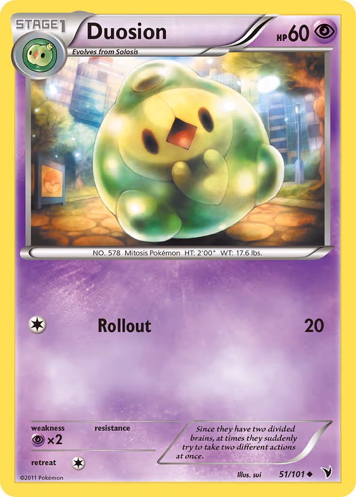 Duosion 51/101 Pokemon card