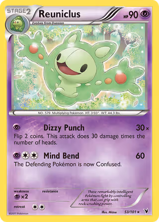 Reuniclus 53/101 Pokemon card