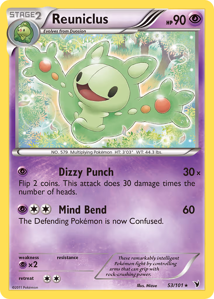 Reuniclus 53/101 Pokemon card